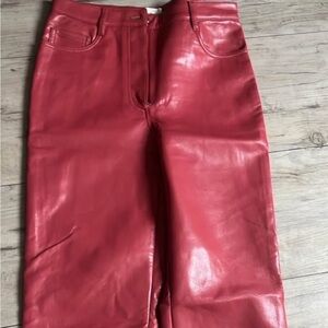 Coral colored Melina Leather Pants